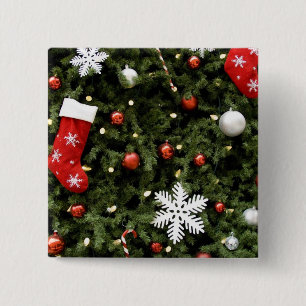 Badge Carré 5 Cm Amérique du Nord. Décorations de Noël sur arbre. 2
