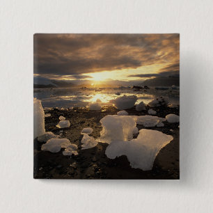Badge Carré 5 Cm Amérique du Nord, États-Unis, Alaska, Ice Bay, pay
