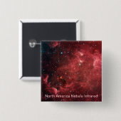 Badge Carré 5 Cm Amérique du Nord Nebula Infrarouge (Devant & derrière)