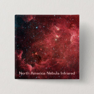 Badge Carré 5 Cm Amérique du Nord Nebula Infrarouge