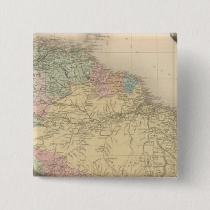Badge Carré 5 Cm Amérique du Sud et Amérique du Nord