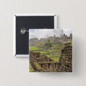 Badge Carré 5 Cm Amériques, Pérou, Machu PIcchu. L'ancien (Devant & derrière)
