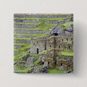 Badge Carré 5 Cm Amériques, Pérou, Machu PIcchu. L'ancien 2