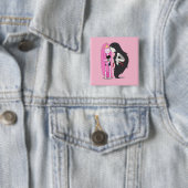 Badge Carré 5 Cm Amis (En situation)