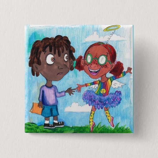 Badge Carré 5 Cm Amis (Devant)