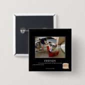 Badge Carré 5 Cm Amis (Devant & derrière)