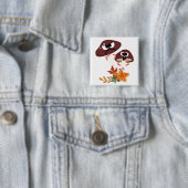 BADGE CARRÉ 5 CM AMIS CHAMPIGNONS (En situation)