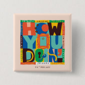 Badge Carré 5 Cm AMIS™ | Comment faire' - Graphisme dynamique (Devant)