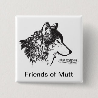 Badge Carré 5 Cm Amis de bouton de chien
