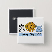 Badge Carré 5 Cm Amis de zoo (Devant & derrière)