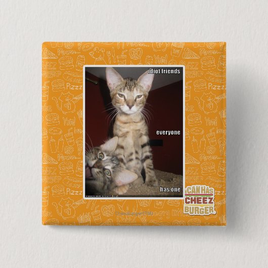 Badge Carré 5 Cm Amis d'idiot (Devant)