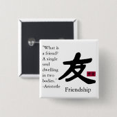 Badge Carré 5 Cm Amitié 1 (Devant & derrière)