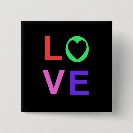 Badge Carré 5 Cm Amour (Devant)