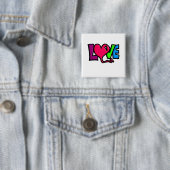 Badge Carré 5 Cm Amour (En situation)