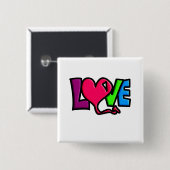 Badge Carré 5 Cm Amour (Devant & derrière)