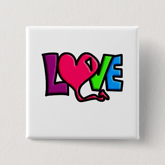Badge Carré 5 Cm Amour (Devant)