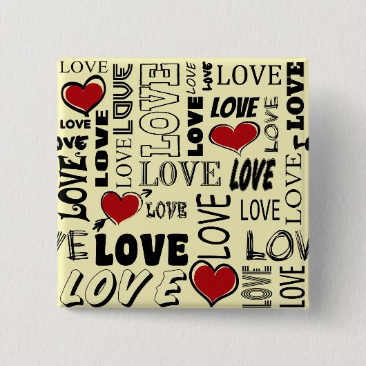 Badge Carré 5 Cm Amour (Devant)