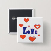 Badge Carré 5 Cm Amour (Devant & derrière)
