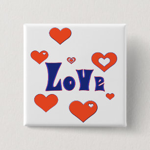 Badge Carré 5 Cm Amour