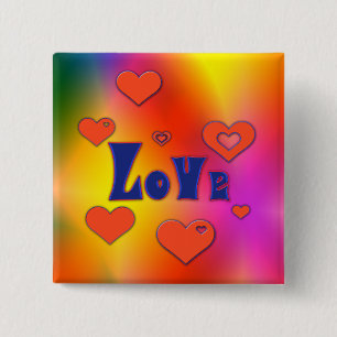 Badge Carré 5 Cm Amour