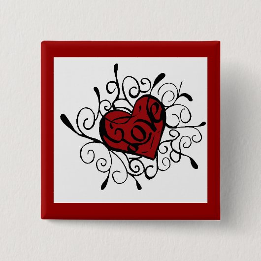 Badge Carré 5 Cm amour (Devant)
