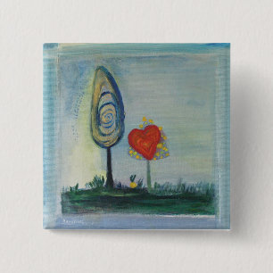 Badge Carré 5 Cm Amour, Coeur, Insigne de Saint Valentin