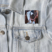 Badge Carré 5 Cm Amour de cheval (En situation)