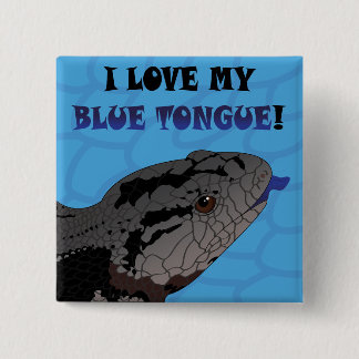 BADGE CARRÉ 5 CM AMOUR DE LANGUE BLEUE