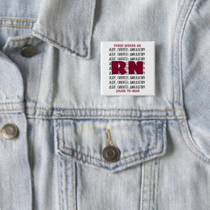 Badge Carré 5 Cm Amour de l'infirmière amusante-Alerte, Orienté, Am