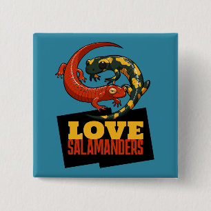 Badge Carré 5 Cm Amour de salamandre mignonne pour les fans de sala