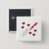Badge Carré 5 Cm Amour (écriture) (Devant & derrière)