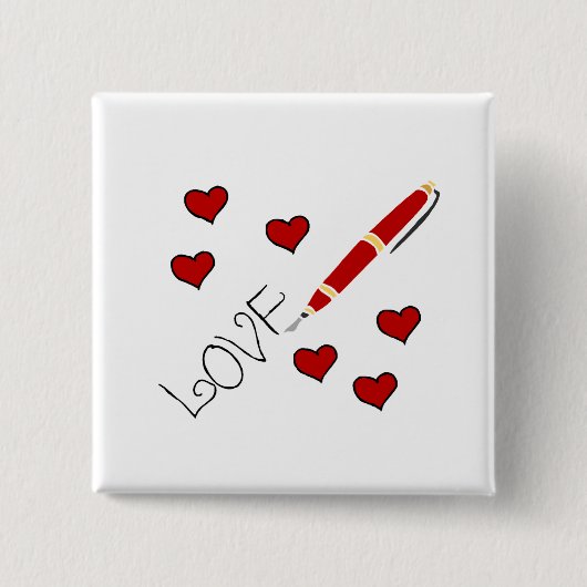 Badge Carré 5 Cm Amour (écriture) (Devant)
