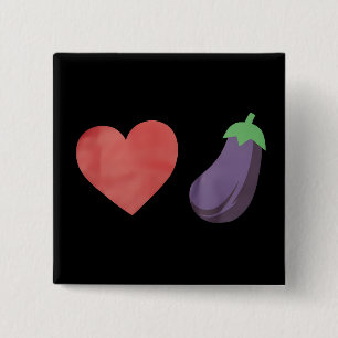 Badge Carré 5 Cm Amour Eggplant Funny Gay Pride LGBTQ