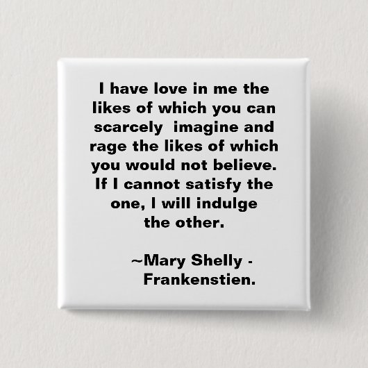 Badge Carré 5 Cm Amour et rage (Devant)