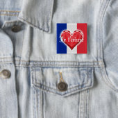 Badge Carré 5 Cm Amour français (En situation)