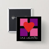 BADGE CARRÉ 5 CM AMOUR ILLIMITÉ (Devant & derrière)