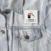Badge Carré 5 Cm Amour magique - Noir (En situation)
