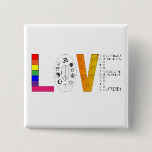 Badge Carré 5 Cm Amour universel