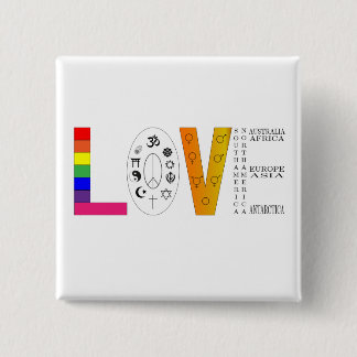 Badge Carré 5 Cm Amour universel
