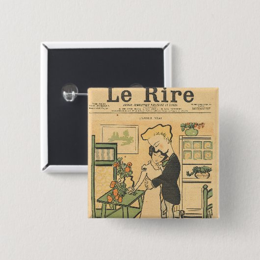 Badge Carré 5 Cm Amour vrai (Devant & derrière)