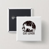 Badge Carré 5 Cm Amoureux des chats (Devant & derrière)