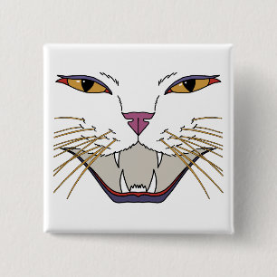 Badge Carré 5 Cm Amoureux des chats fougueux