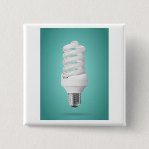 Badge Carré 5 Cm Ampoule Fluorescente Compacte à Spirale Moderne