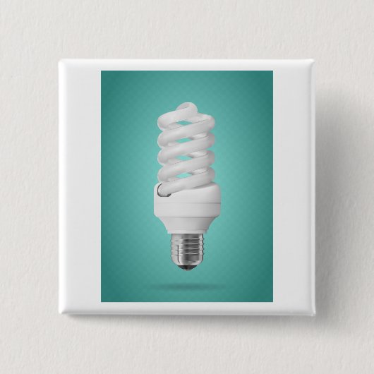 Badge Carré 5 Cm Ampoule Fluorescente Compacte à Spirale Moderne (Devant)