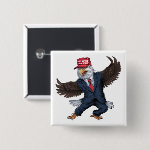 Badge Carré 5 Cm Amusant aigle américain
