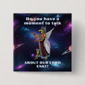 Badge Carré 5 Cm Amusant ancien UFO Annunaki Alien (Devant)