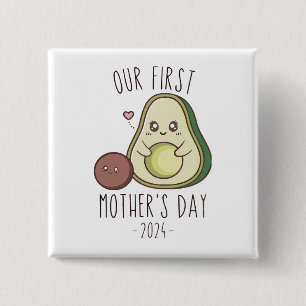 Badge Carré 5 Cm Amusant Notre Première Fête des Mères