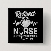 Badge Carré 5 Cm Amusante Infirmière retraitée Plaisanterie Infirmi (Devant)
