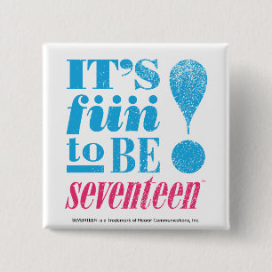 Badge Carré 5 Cm Amusement 2 B 17-Aqua
