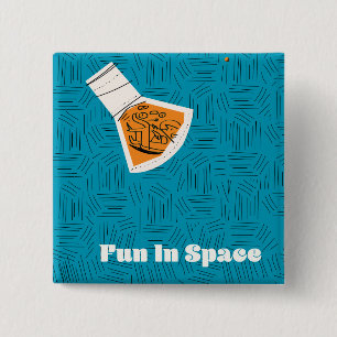 Badge Carré 5 Cm Amusement dans l'espace Affiche spatiale vintage